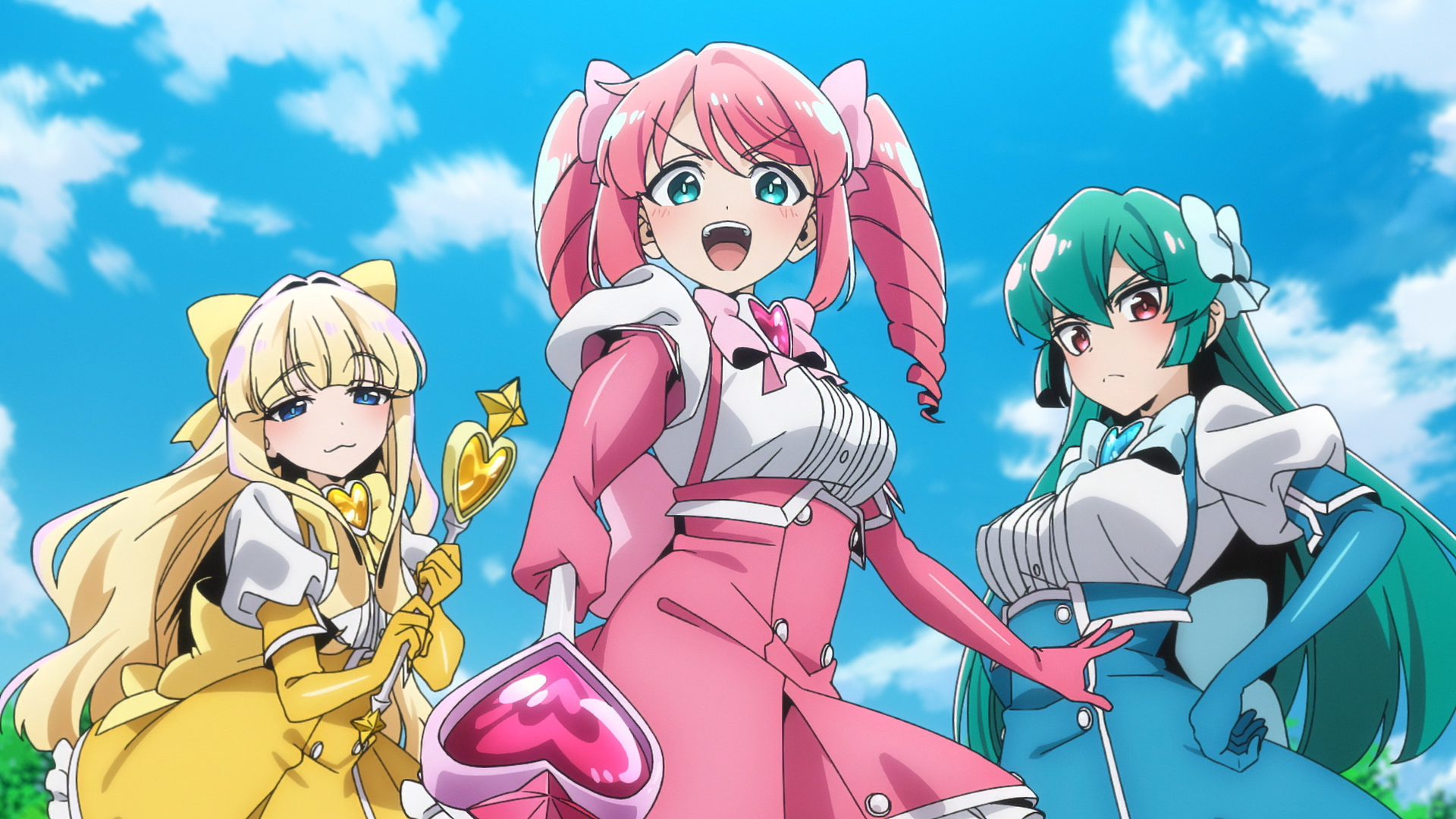 Magical Girl Anime Trio HD Wallpaper