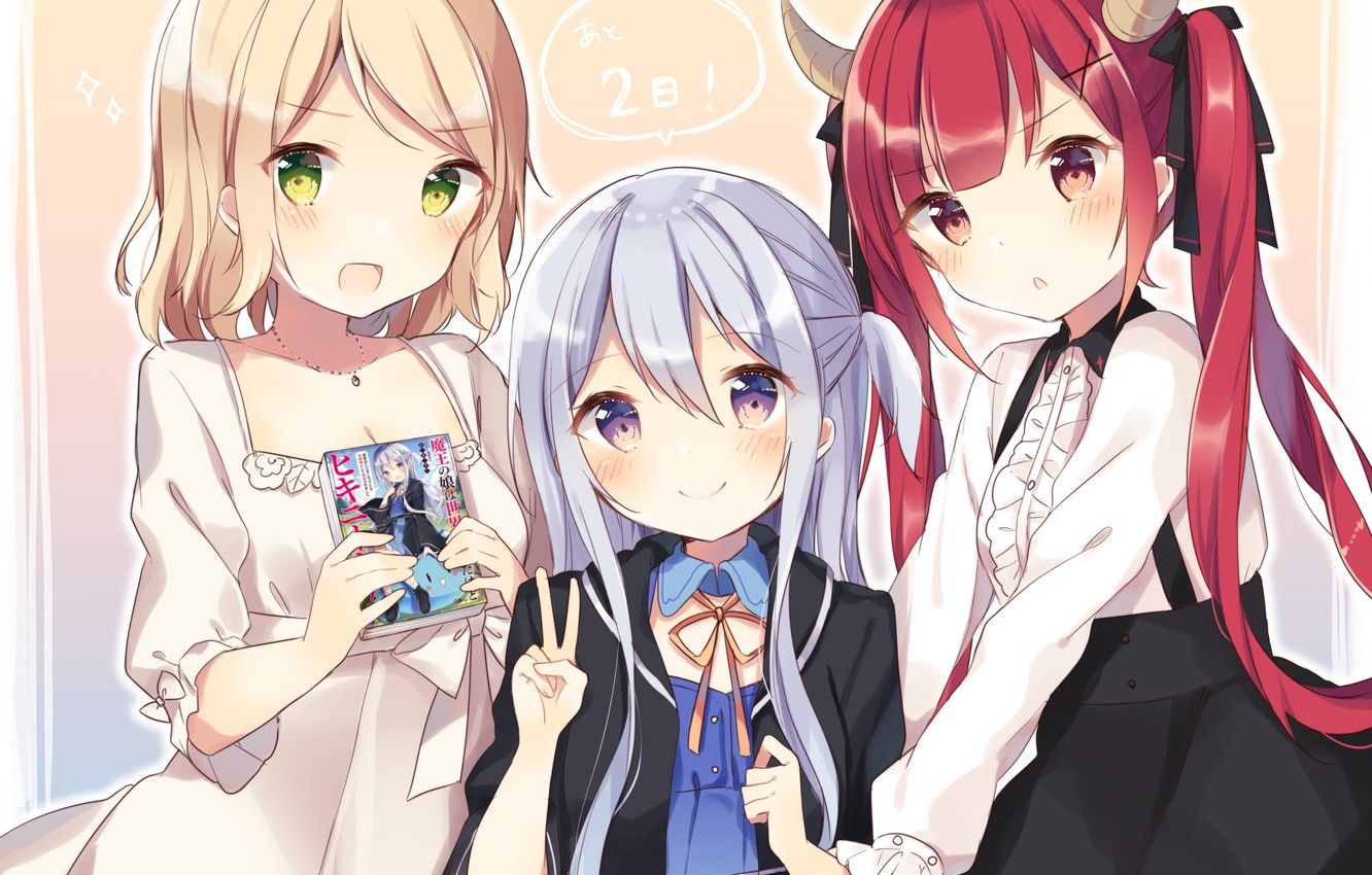 Wallpaper anime, Girls, trio image for desktop, section прочее