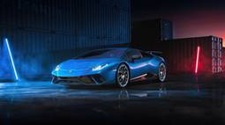 blue Lamborghini 4k wallpaper