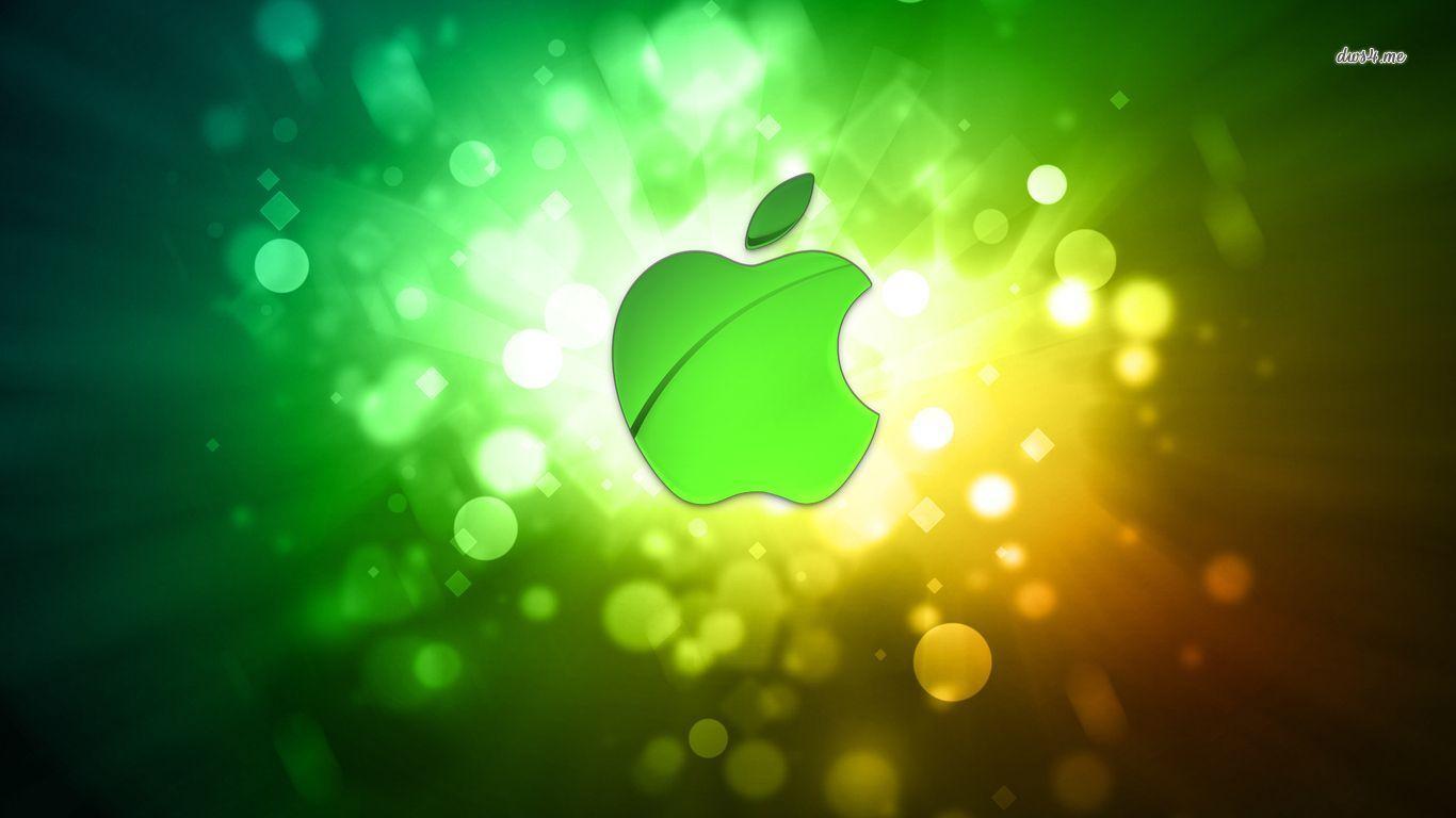 Wallpaper For > Green Apple Logo Wallpaper