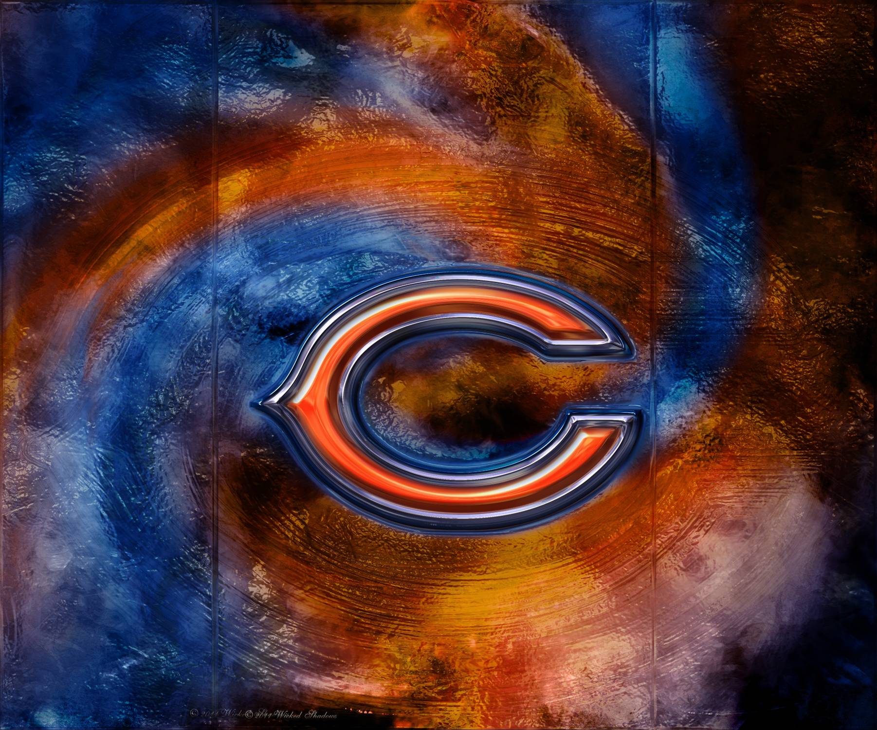 Wallpaper By Wicked Shadows: Chicago Bears 3D Logo Wallpaper