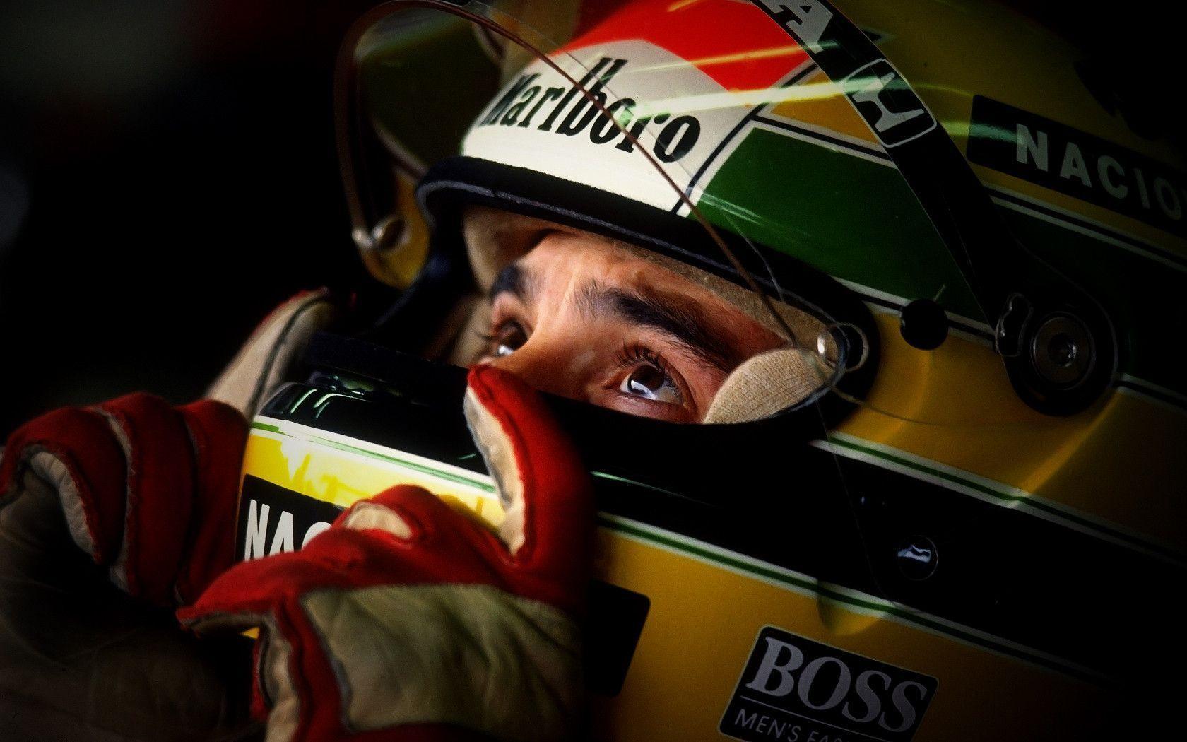Ayrton Senna Wallpaper BW