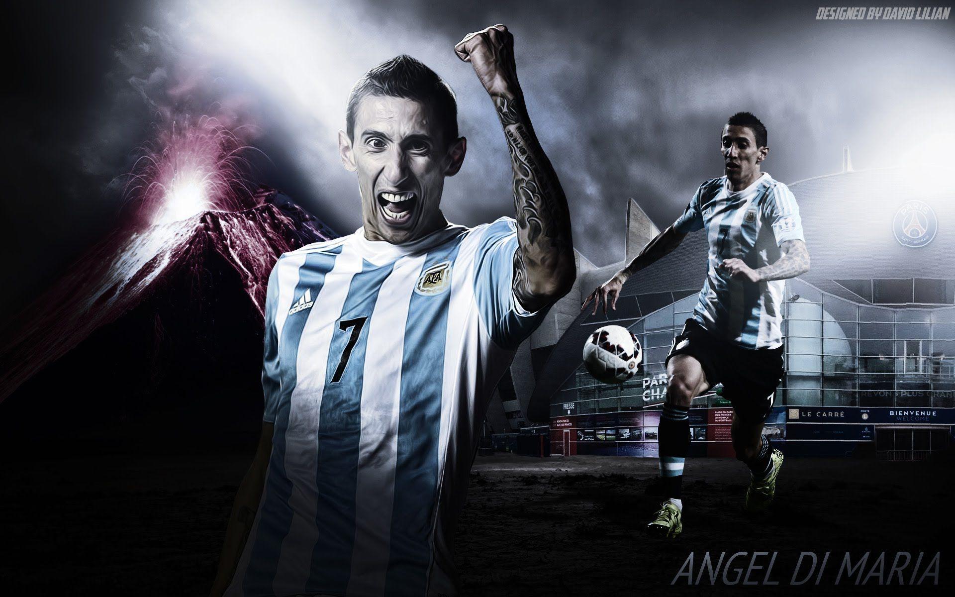 How to Make Sports Wallpaper Designs on Photohop Angel Di Maria