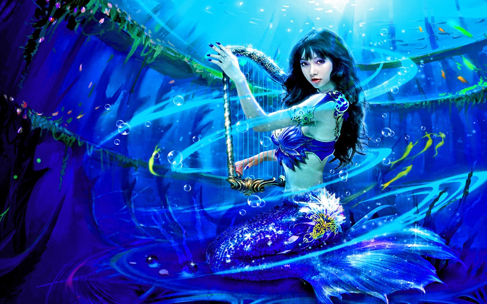The Mermaid's Harp Wallpaper and Background Imagex1050