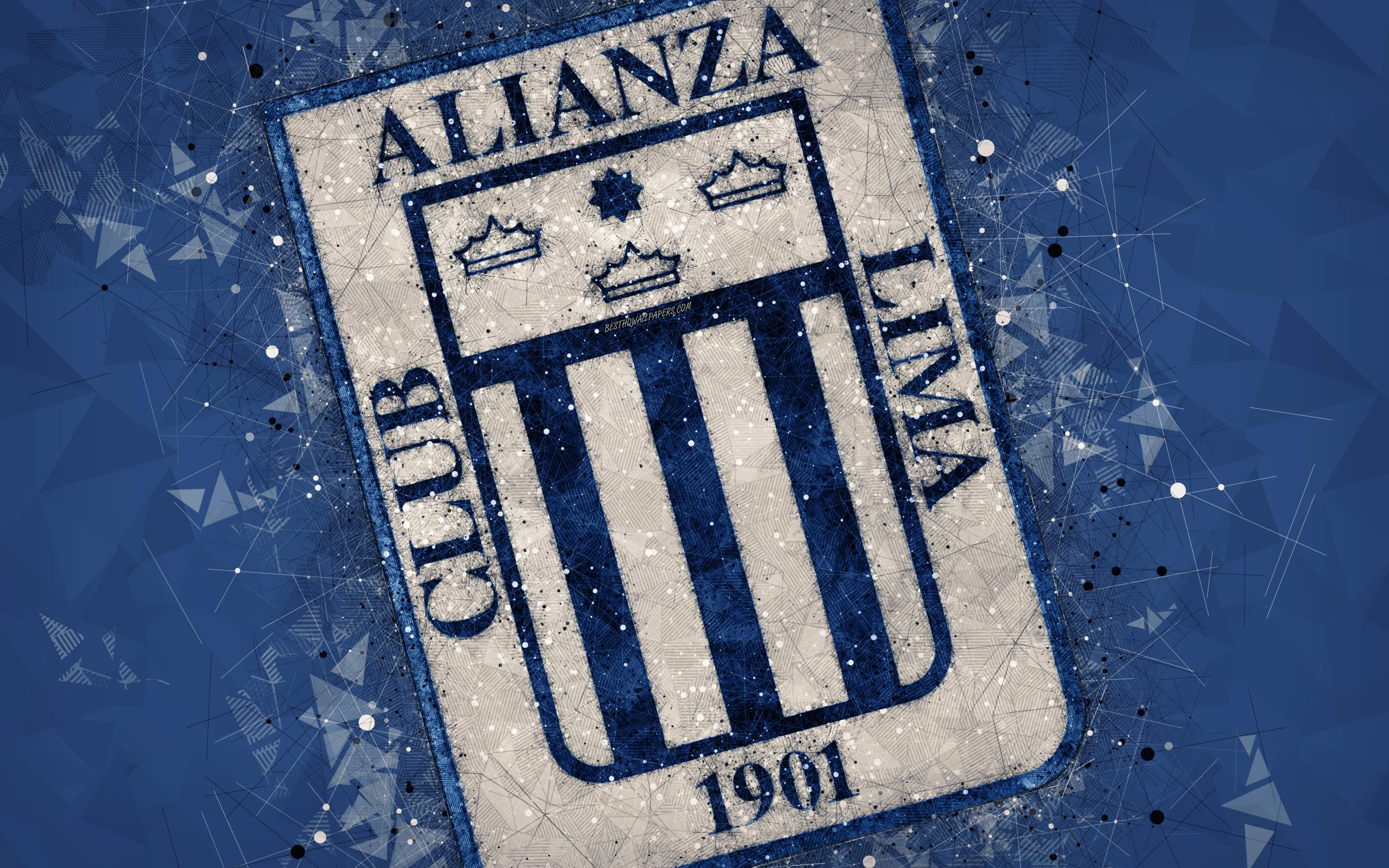 Download wallpaper Club Alianza Lima, 4k, geometric art, logo
